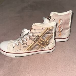 Unique Trumpet Converse Style High Tops NWOT